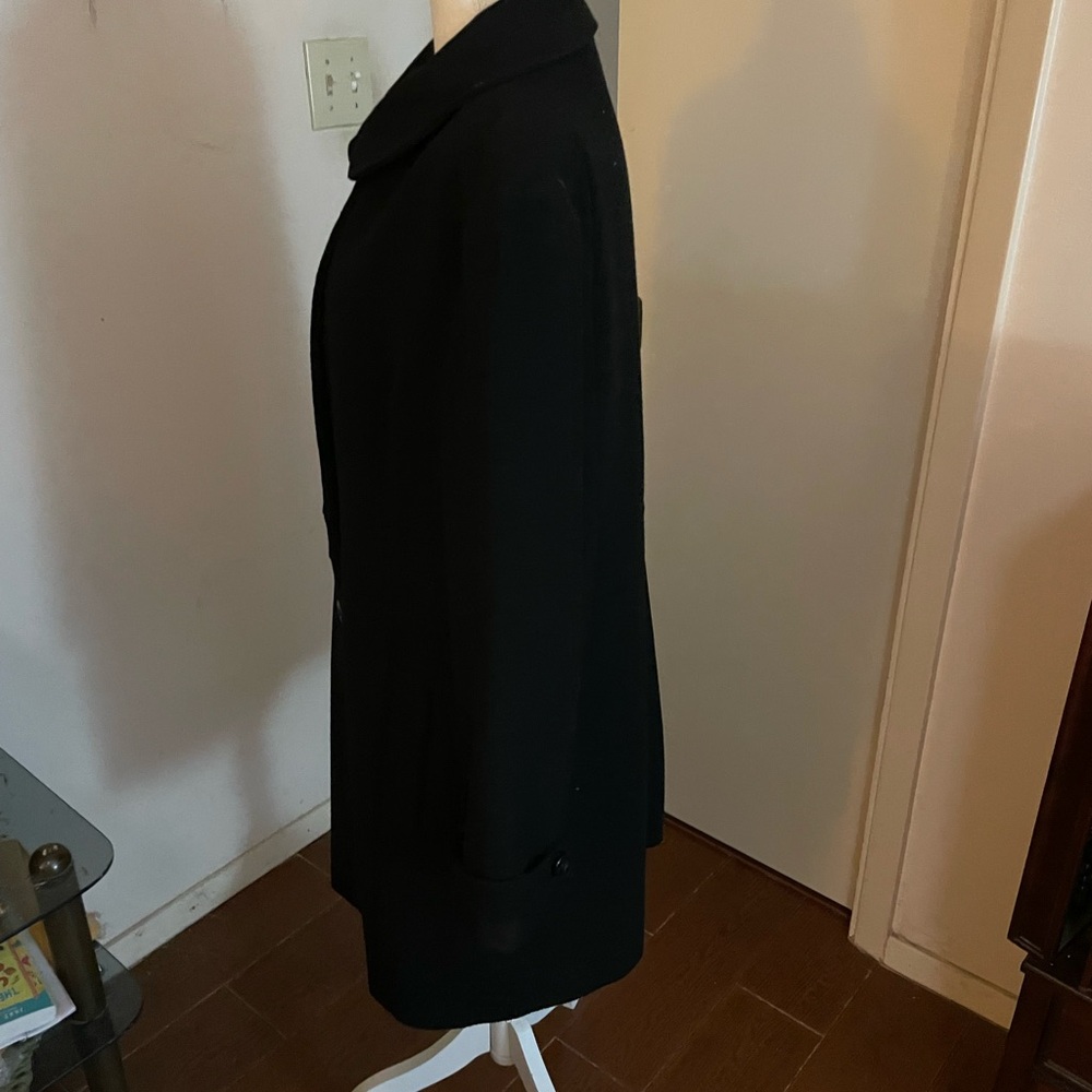 Old Navy Black Recycled Wool Coat collar button down size XL slant front pockets - Picture 9 of 15